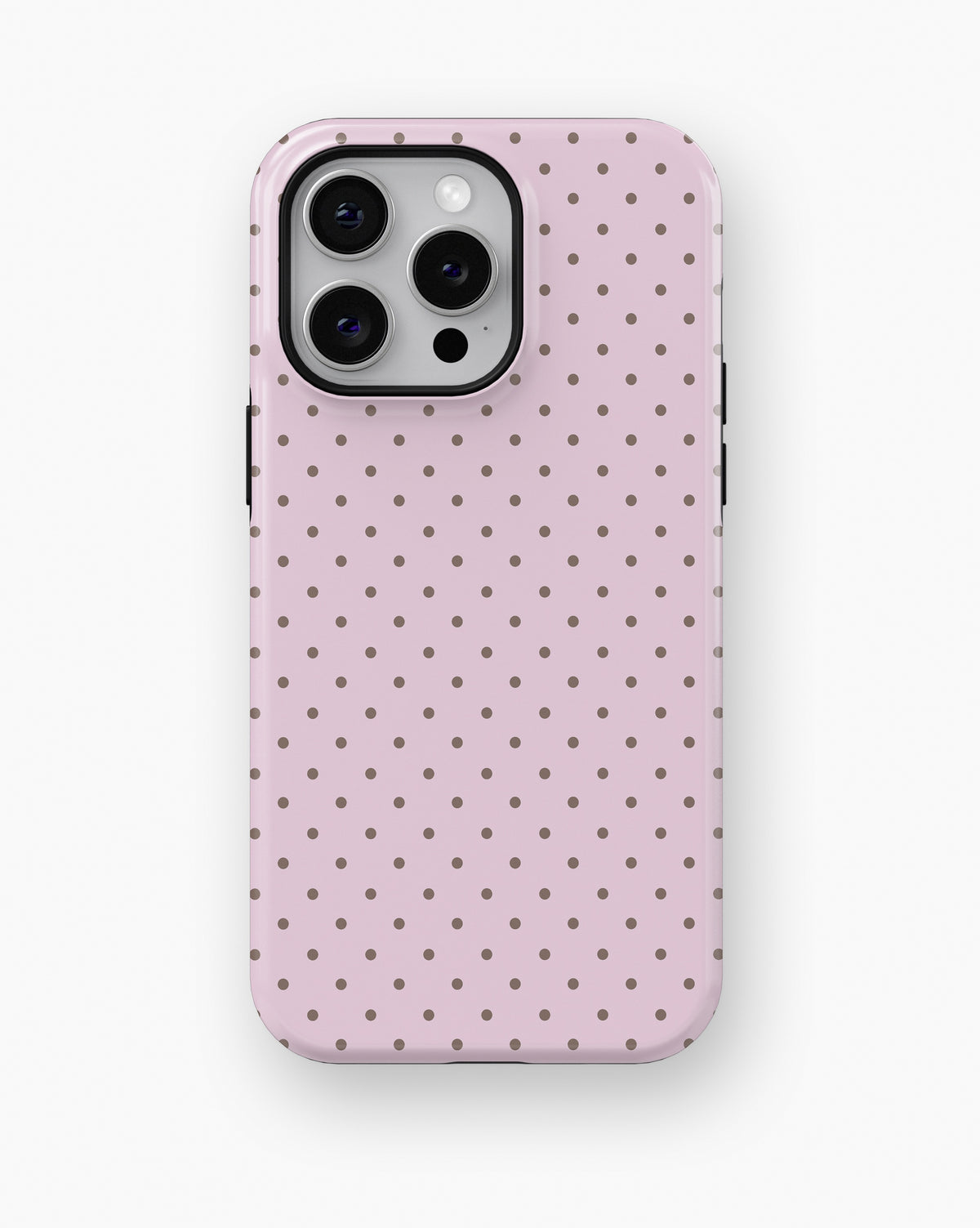 Blush Pink Taupe Polka Dot MagSafe iPhone Tough Case - i15 pro max tough p1