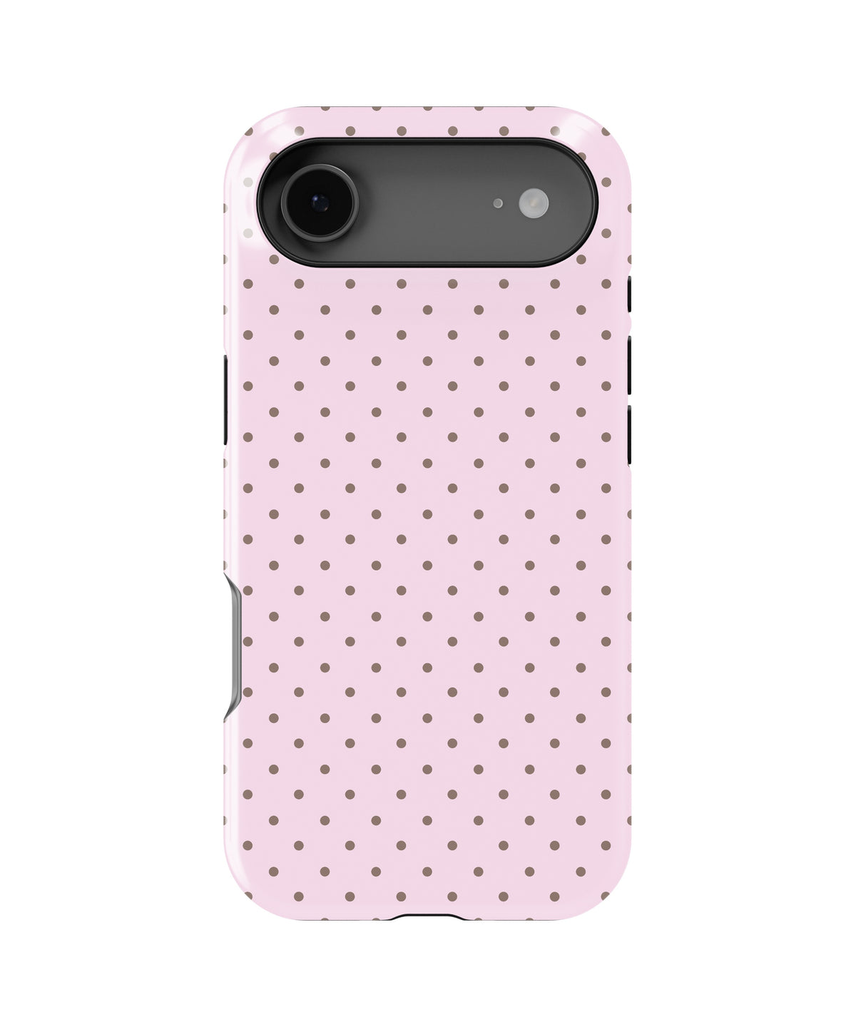 Blush Pink Taupe Polka Dot MagSafe iPhone Tough Case - i17AT p1