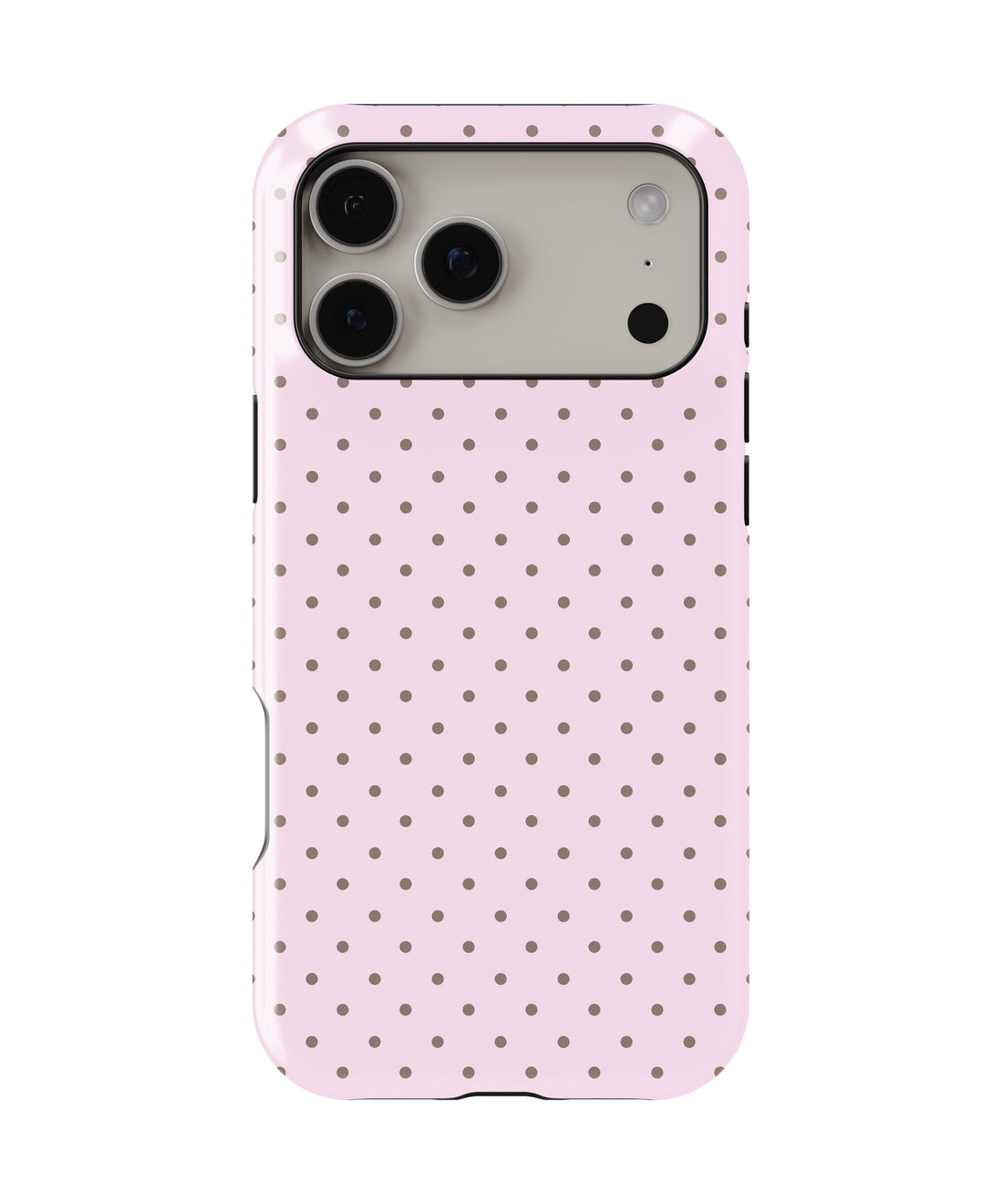 Blush Pink Taupe Polka Dot MagSafe iPhone Tough Case - i17PMT p1