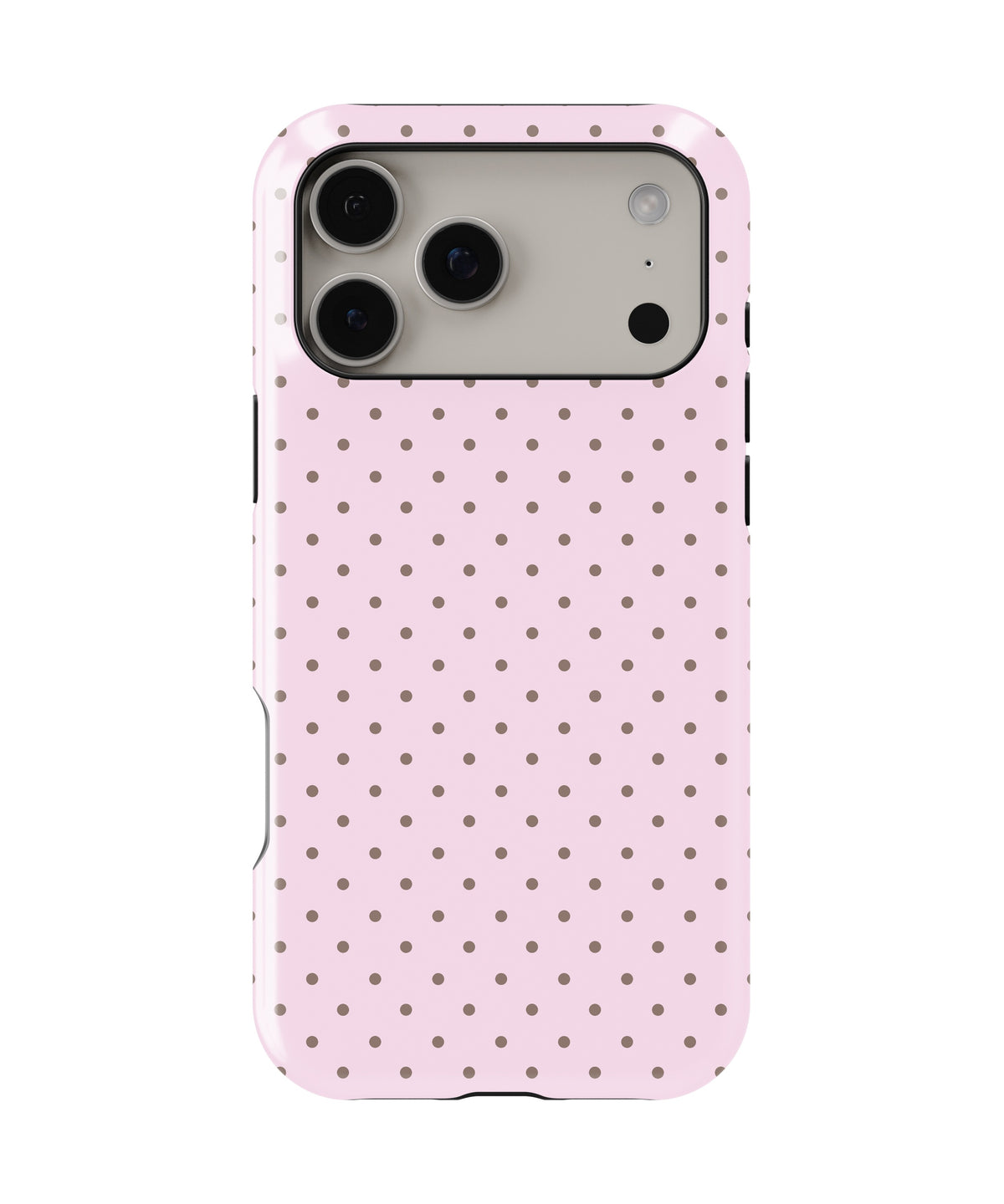 Blush Pink Taupe Polka Dot MagSafe Tough Case – iPhone 18 Pro Max & iPhone 18 Pro | Custom Name