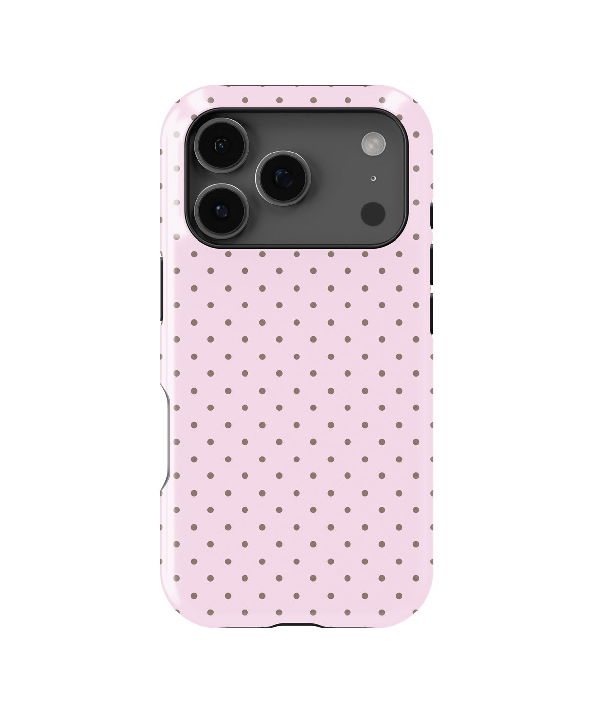 Blush Pink Taupe Polka Dot MagSafe iPhone Tough Case - i17PT p1