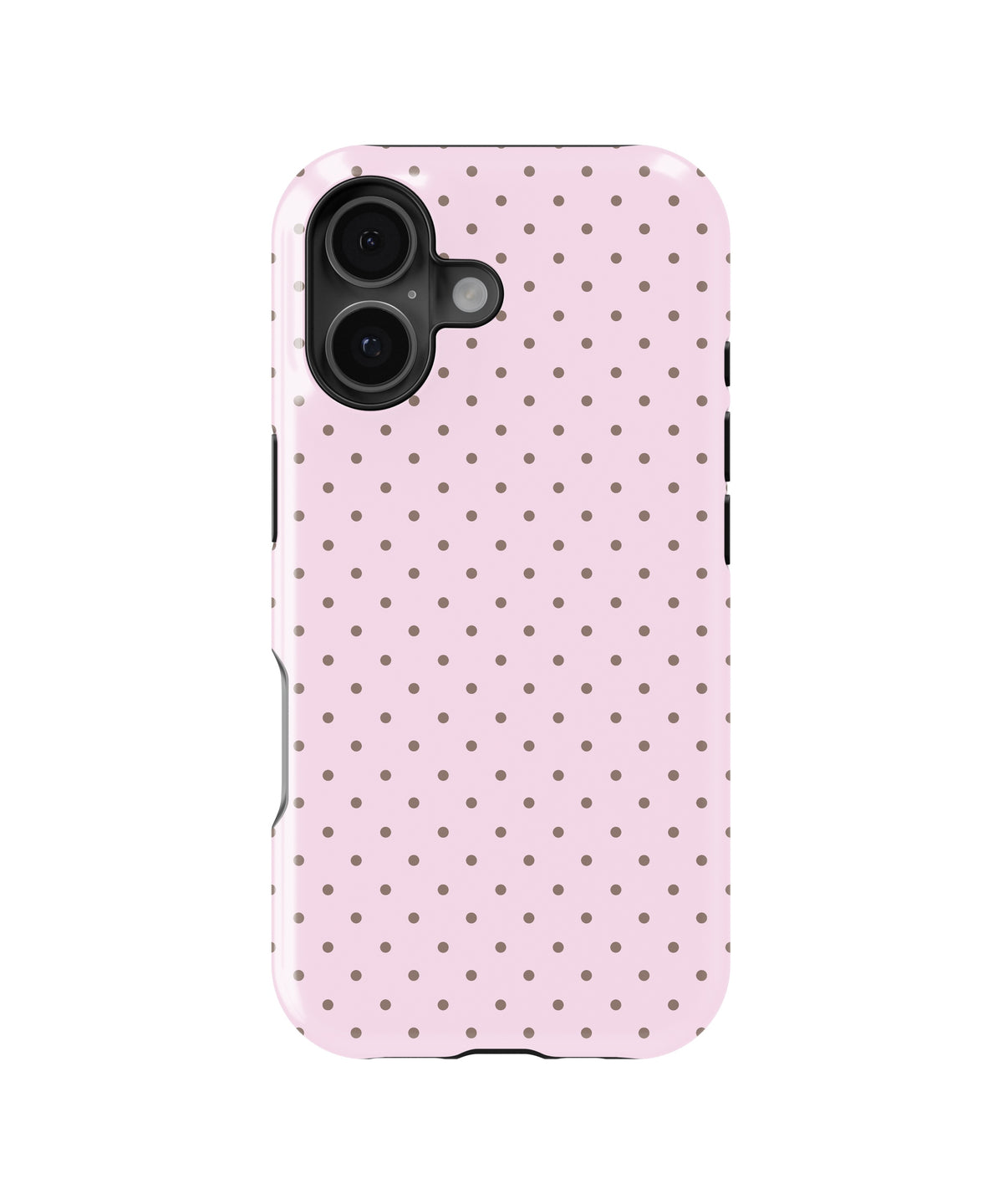 Blush Pink Taupe Polka Dot MagSafe iPhone Tough Case - i17T p1