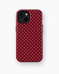 Burgundy Cream Polka Dot MagSafe iPhone Tough Case - i15 tough p1