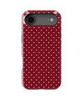 Burgundy Cream Polka Dot MagSafe iPhone Tough Case - i17AT p1