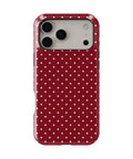 Burgundy Cream Polka Dot MagSafe iPhone Tough Case - i17PMT p1