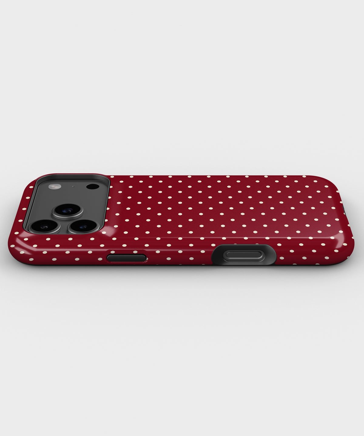 Burgundy Cream Polka Dot MagSafe iPhone Tough Case - i17PMT p3