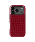 Burgundy Cream Polka Dot MagSafe iPhone Tough Case - i17PT p1