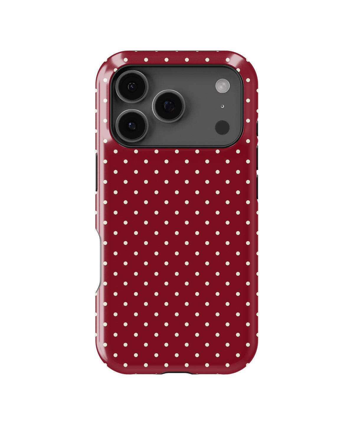 Burgundy Cream Polka Dot MagSafe iPhone Tough Case - i17PT p1