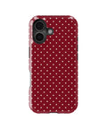Burgundy Cream Polka Dot MagSafe iPhone Tough Case - i17T p1