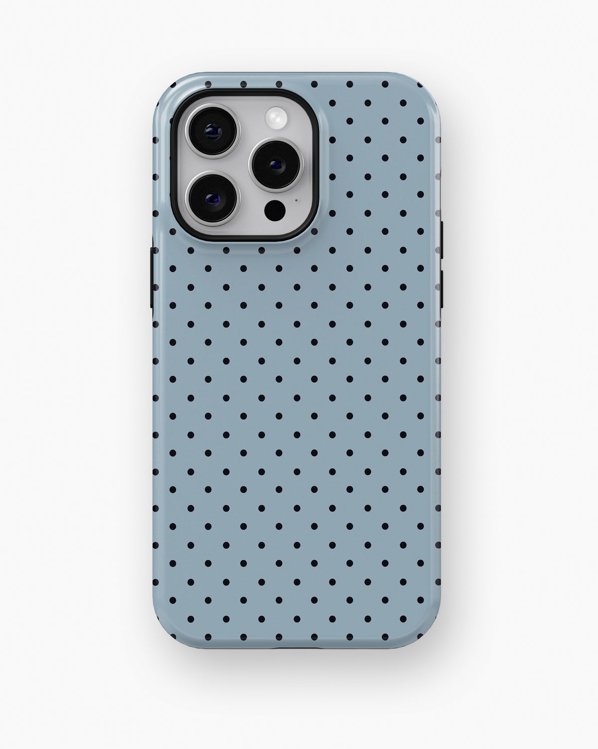 Powder Blue Black Polka Dot MagSafe iPhone Tough Case - i15 pro max tough p1