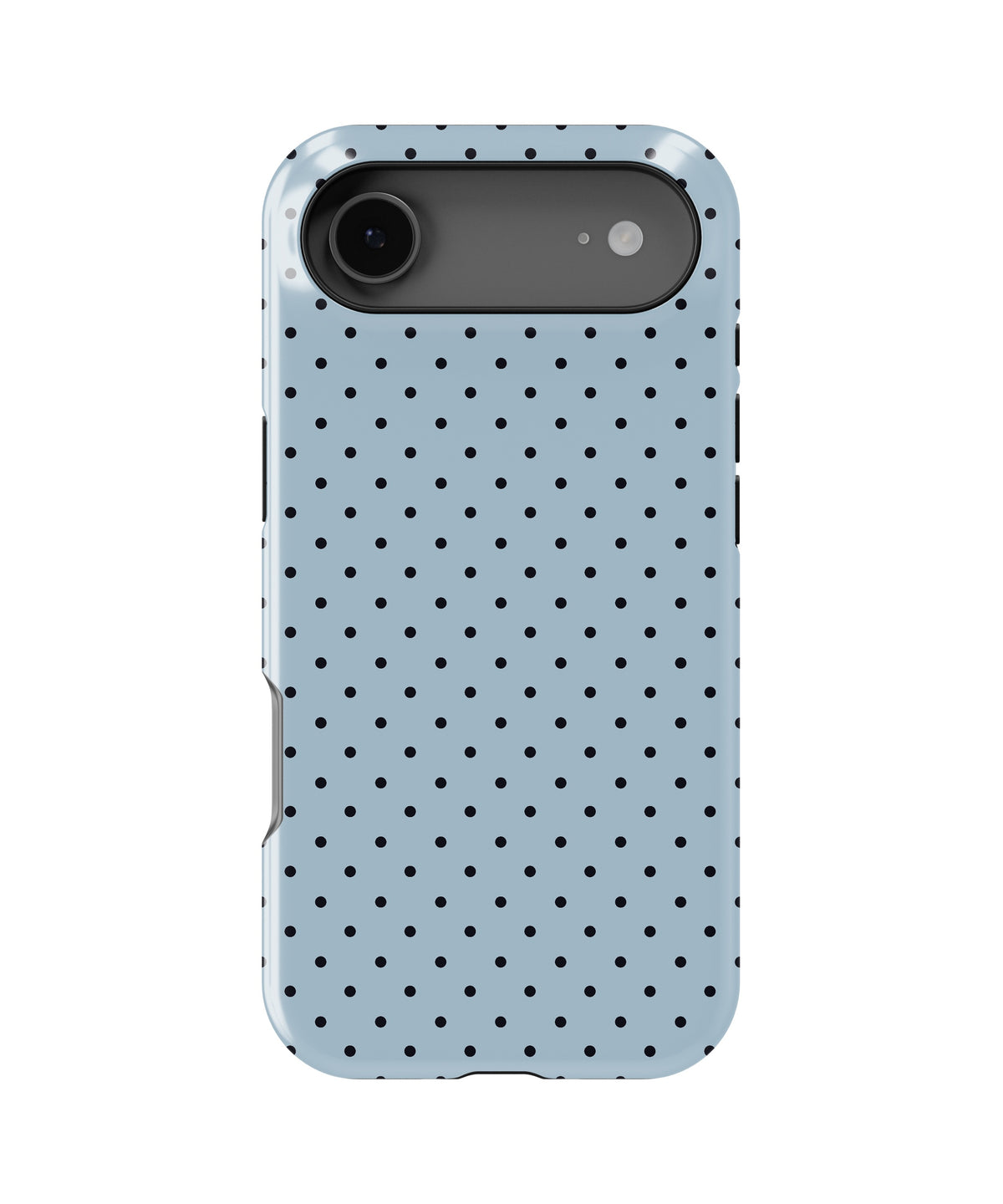 Powder Blue Black Polka Dot MagSafe iPhone Tough Case - i17AT p1