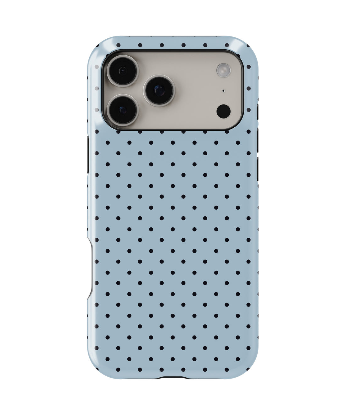 Powder Blue Black Polka Dot MagSafe iPhone Tough Case - i17PMT p1