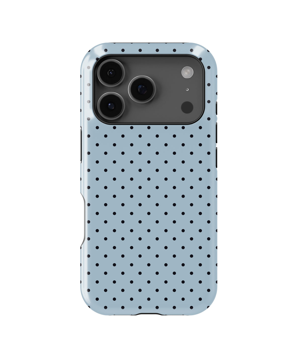 Powder Blue Black Polka Dot MagSafe iPhone Tough Case - i17PT p1