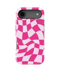 Hot Pink Wavy Checkered MagSafe iPhone Tough Case - i17AT p1