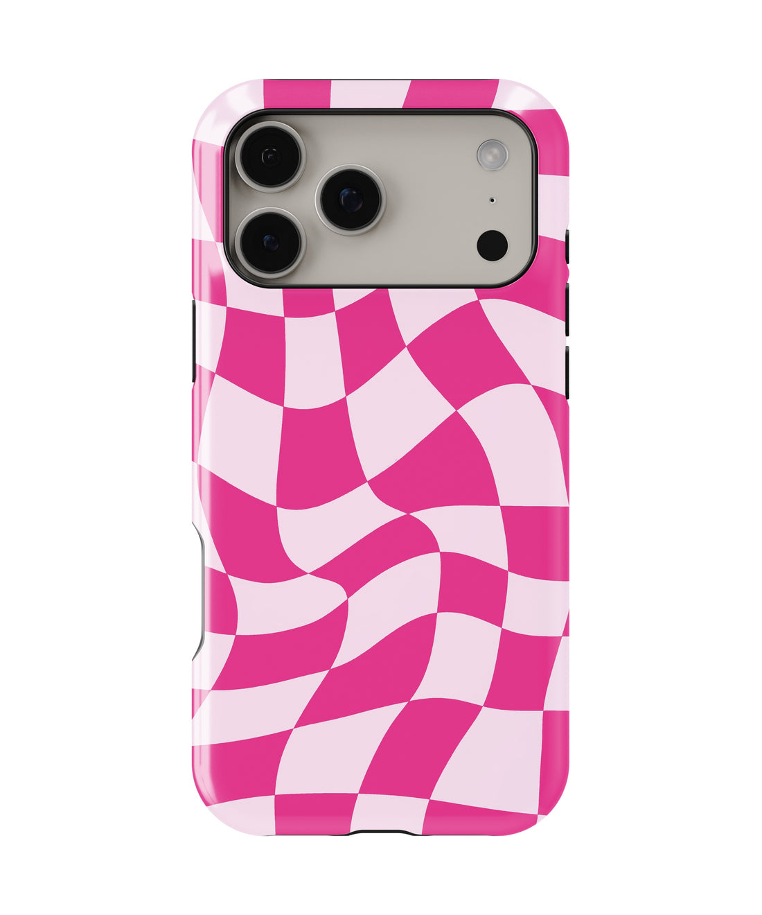 Hot Pink Wavy Checkered MagSafe iPhone Tough Case - i17PMT p1