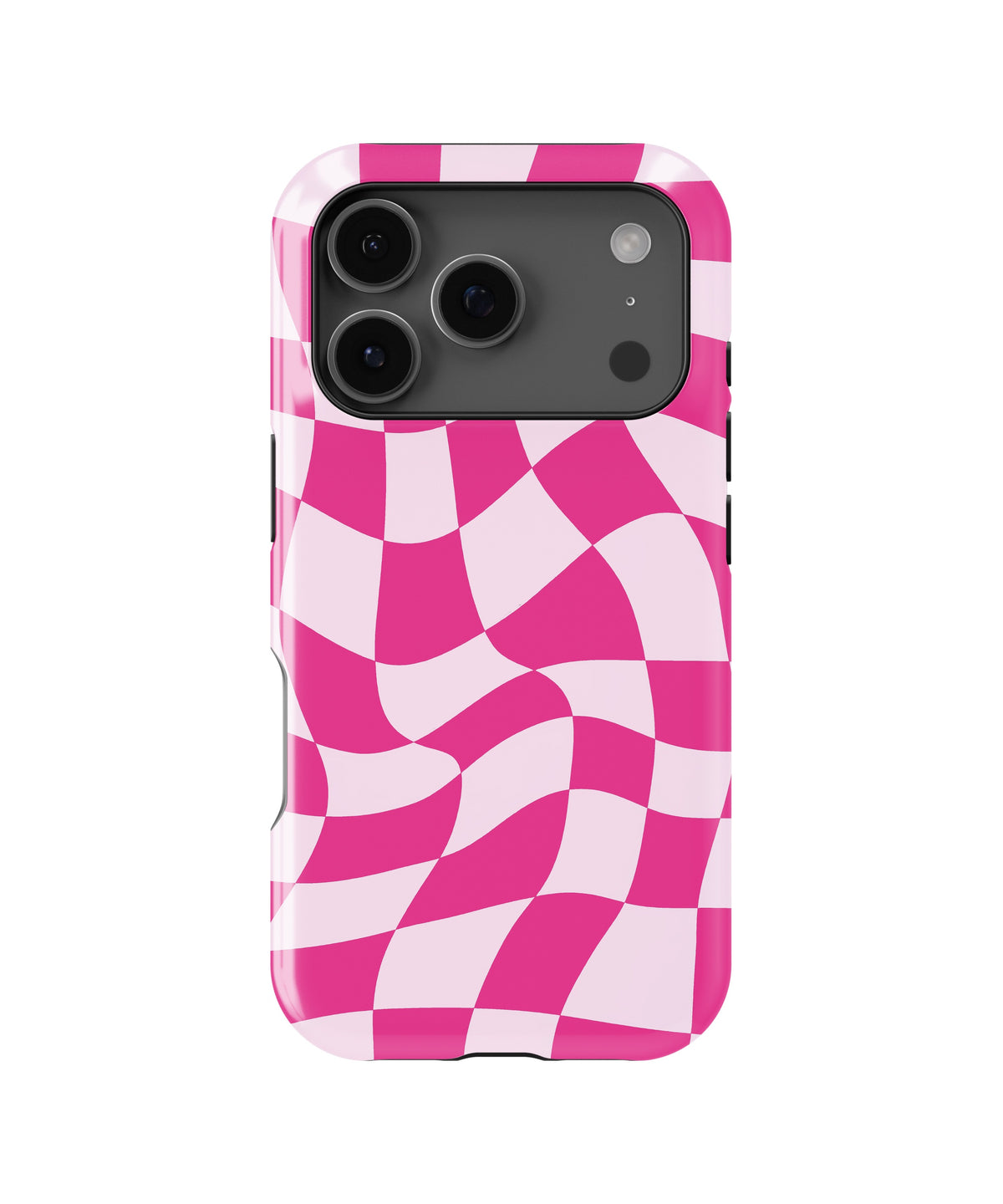 Hot Pink Wavy Checkered MagSafe iPhone Tough Case - i17PT p1