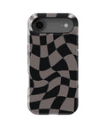 Black Taupe Wavy Checkered MagSafe iPhone Tough Case - i17AT p1