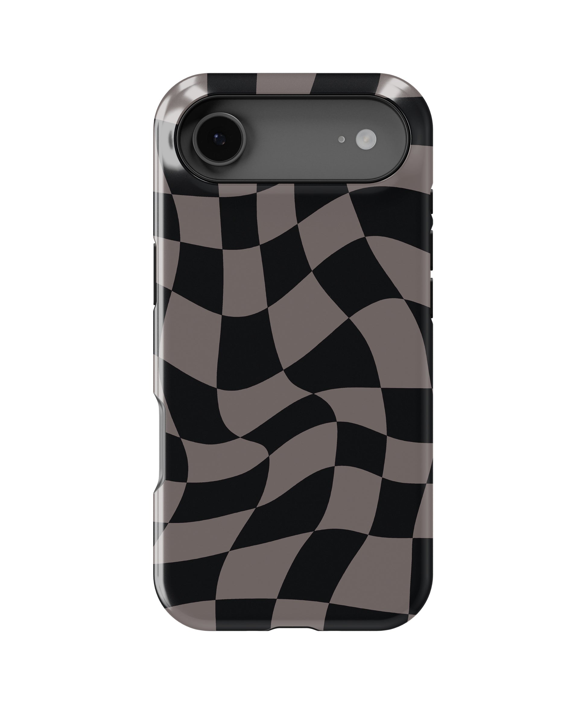 Black Taupe Wavy Checkered MagSafe iPhone Tough Case - i17AT p1