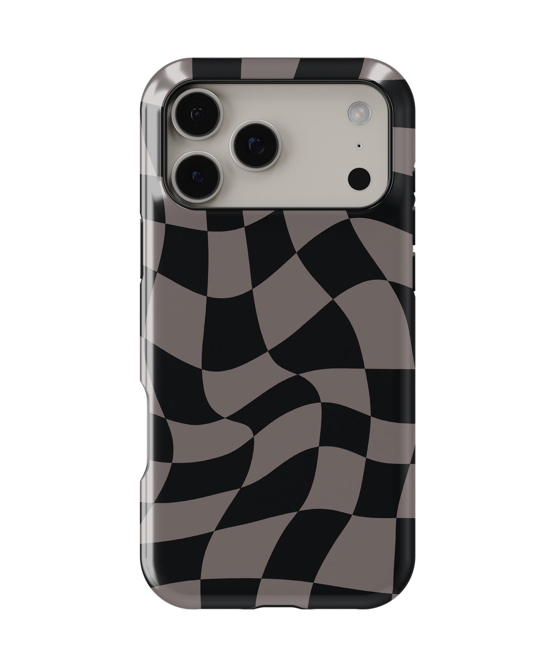 Black Taupe Wavy Checkered MagSafe iPhone Tough Case - i17PMT p1