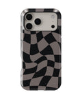 Black Taupe Wavy Checkered MagSafe iPhone Tough Case - i17PMT p1
