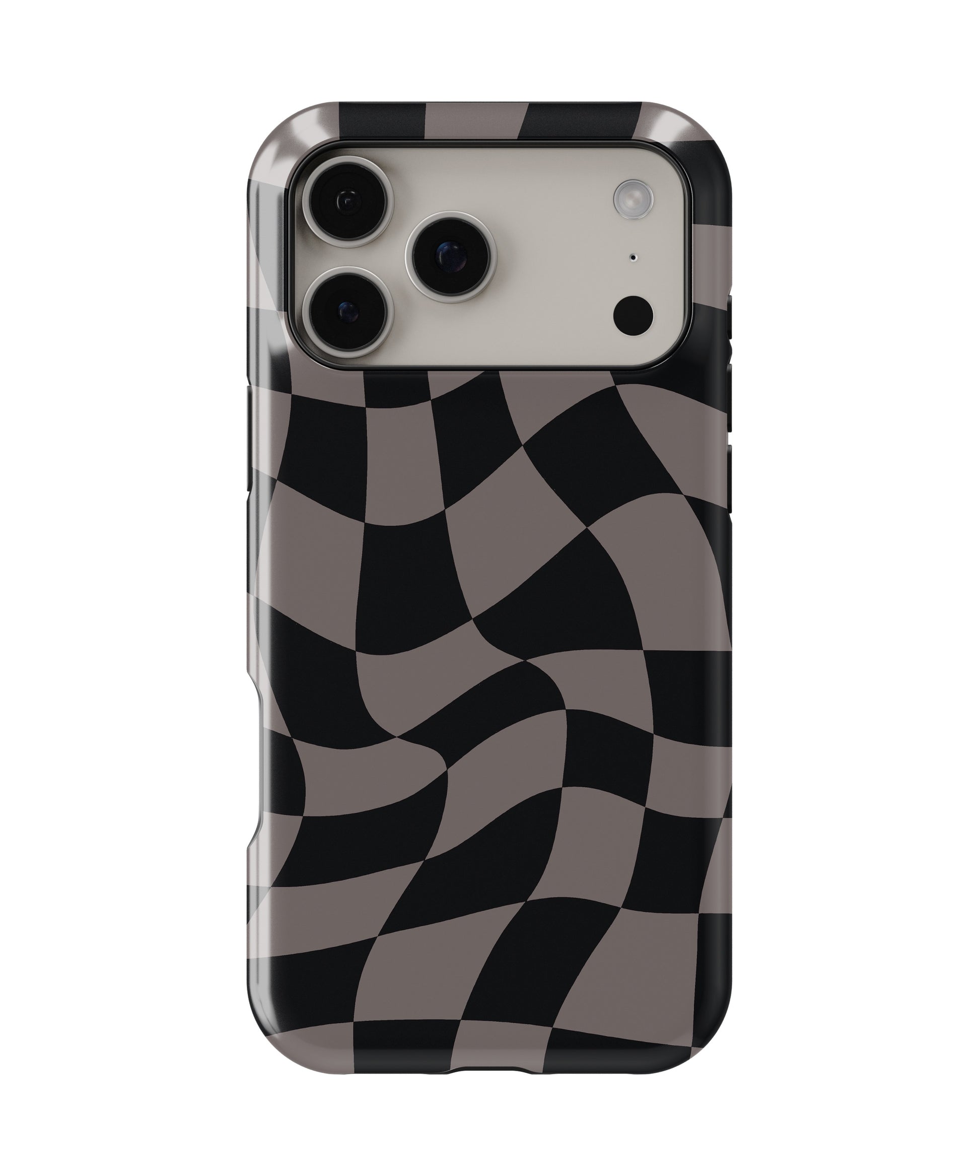 Black Taupe Wavy Checkered MagSafe iPhone Tough Case - i17PMT p1