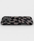 Black Taupe Wavy Checkered MagSafe iPhone Tough Case - i17PMT p3