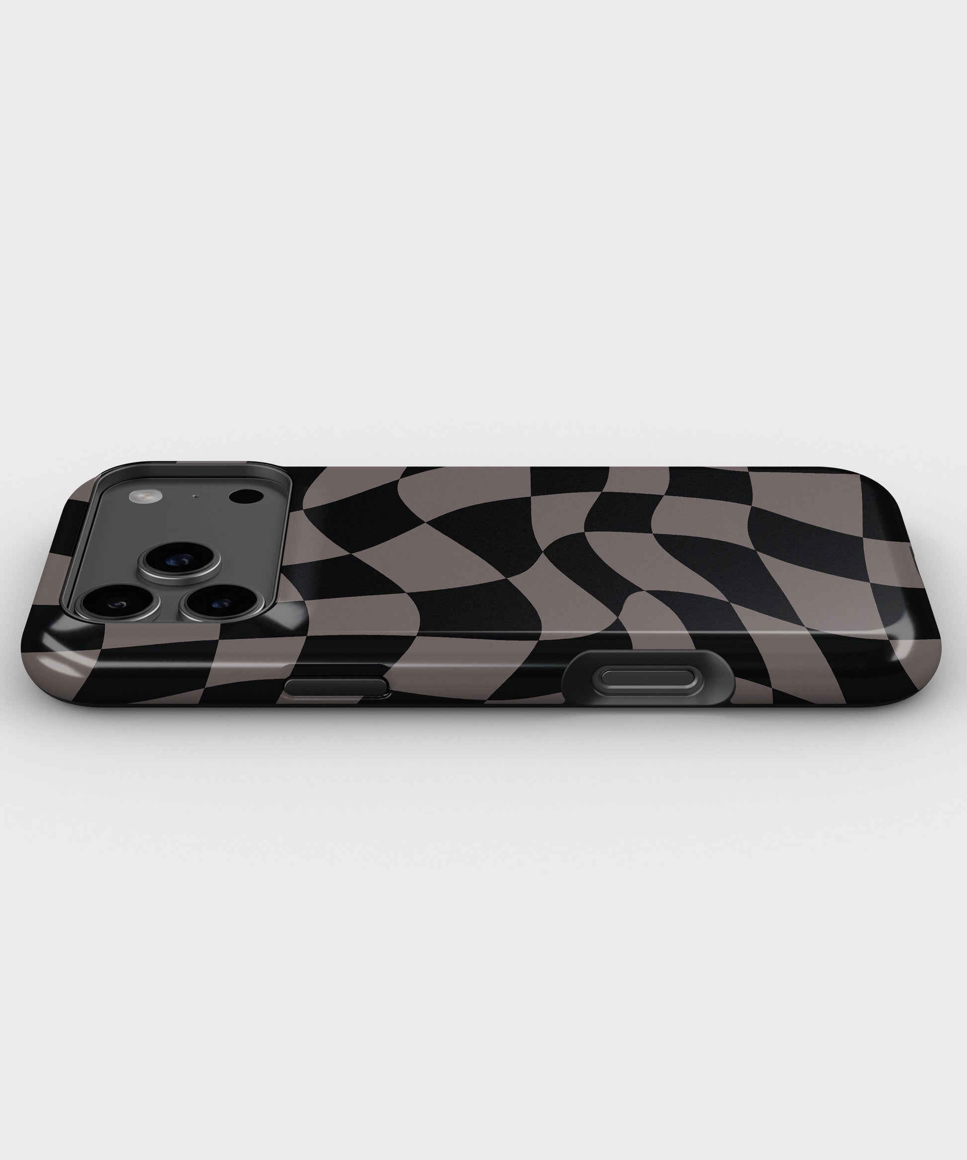 Black Taupe Wavy Checkered MagSafe iPhone Tough Case - i17PMT p3