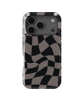 Black Taupe Wavy Checkered MagSafe iPhone Tough Case - i17PT p1