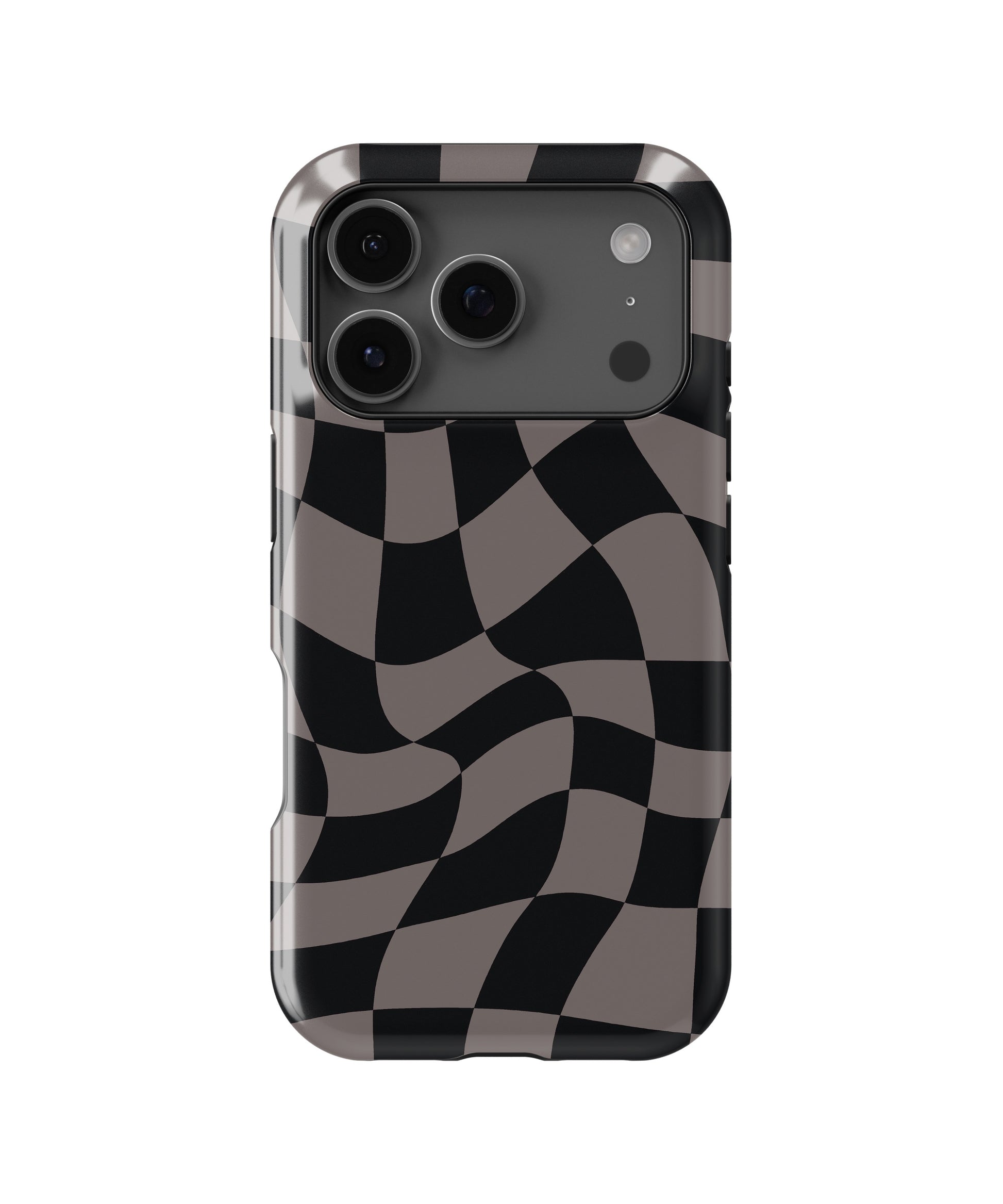 Black Taupe Wavy Checkered MagSafe iPhone Tough Case - i17PT p1