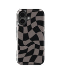 Black Taupe Wavy Checkered MagSafe iPhone Tough Case - i17T p1