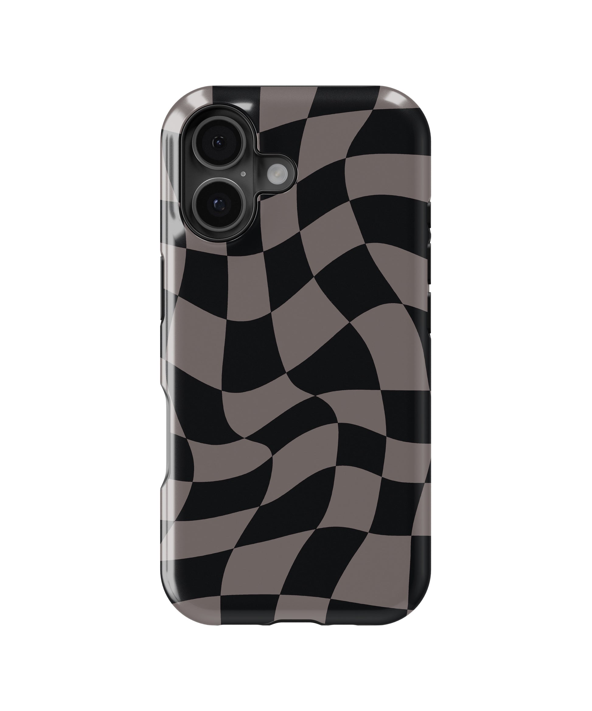 Black Taupe Wavy Checkered MagSafe iPhone Tough Case - i17T p1