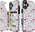 Wildflower Sketch RFID Flip Wallet Case for iPhone 17–12 – Card Holder & Kickstand – product image 3