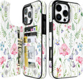 Watercolor Wildflower RFID Flip Wallet Case for iPhone 17–12 – Card Holder & Kickstand – product image 5