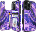Purple Marble Gold RFID Flip Wallet Case for iPhone 17–12 – Card Holder & Kickstand – product image 9