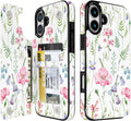 Watercolor Wildflower RFID Flip Wallet Case for iPhone 17–12 – Card Holder & Kickstand – product image 2