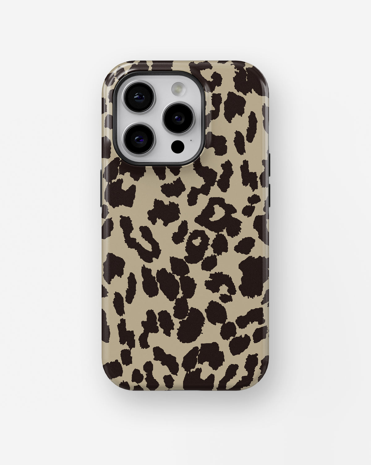 Cream Brown Leopard Print MagSafe iPhone Tough Case - i15 pro tough p1