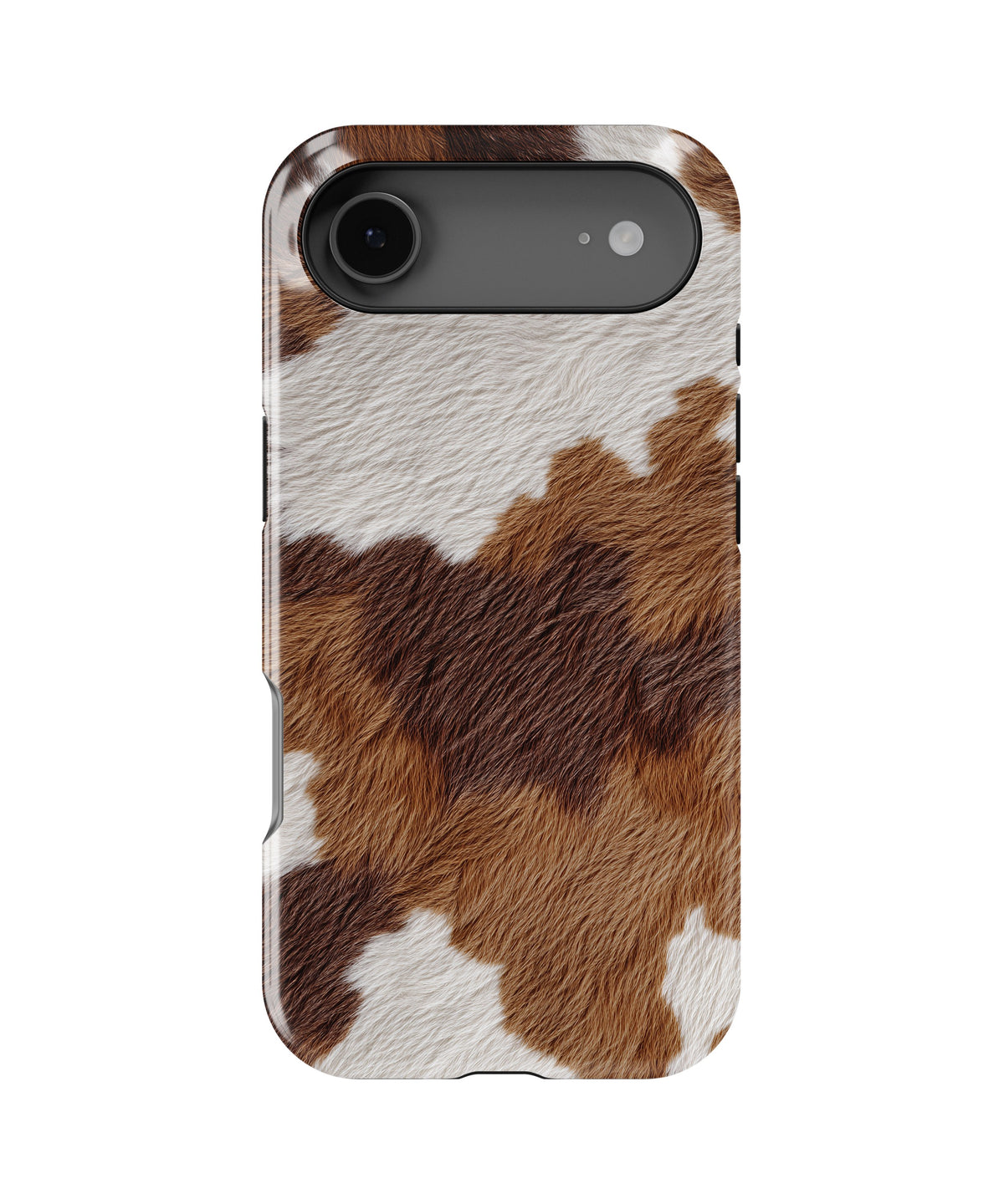 Brown White Cowhide Print MagSafe iPhone Tough Case - i17AT p1