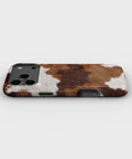 Brown White Cowhide Print MagSafe iPhone Tough Case - i17PMT p3