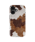 Brown White Cowhide Print MagSafe iPhone Tough Case - i17T p1