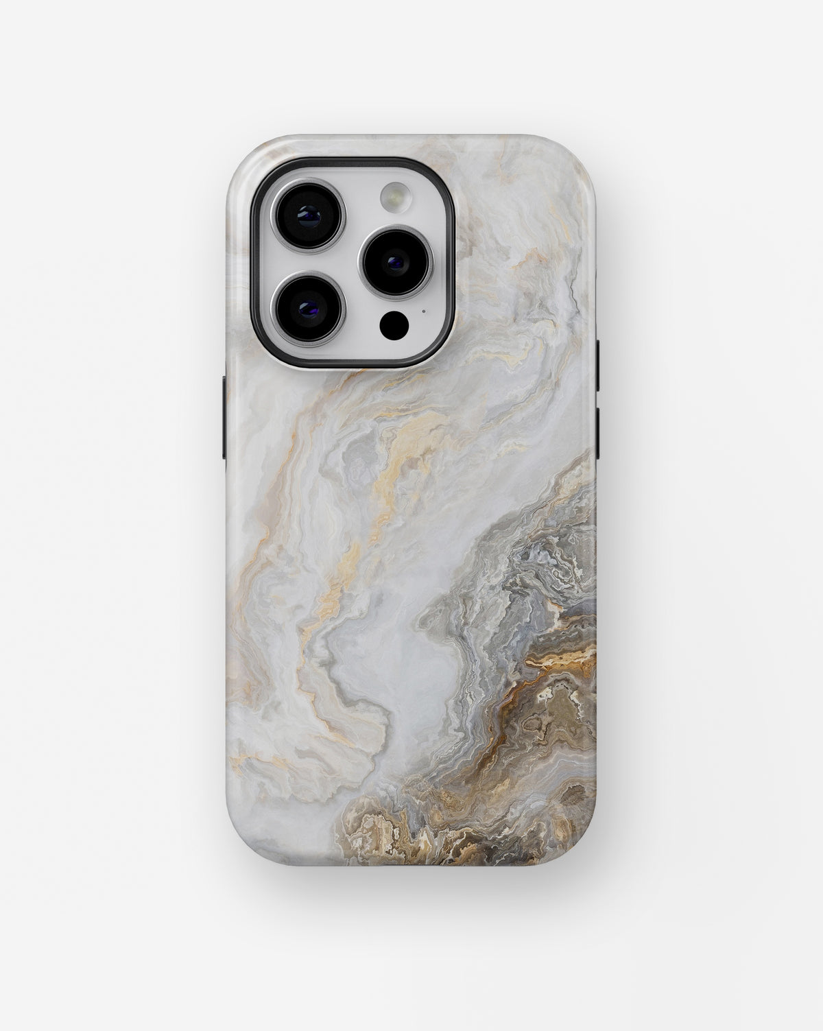White Gold Marble MagSafe iPhone Tough Case - i15 pro tough p1