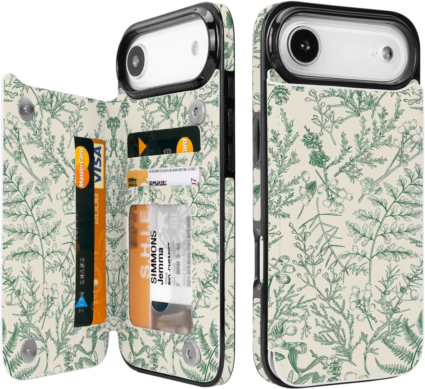 Floral Flip Wallet Case for iPhone 17–14 with Card Holder – Kickstand – product image 8