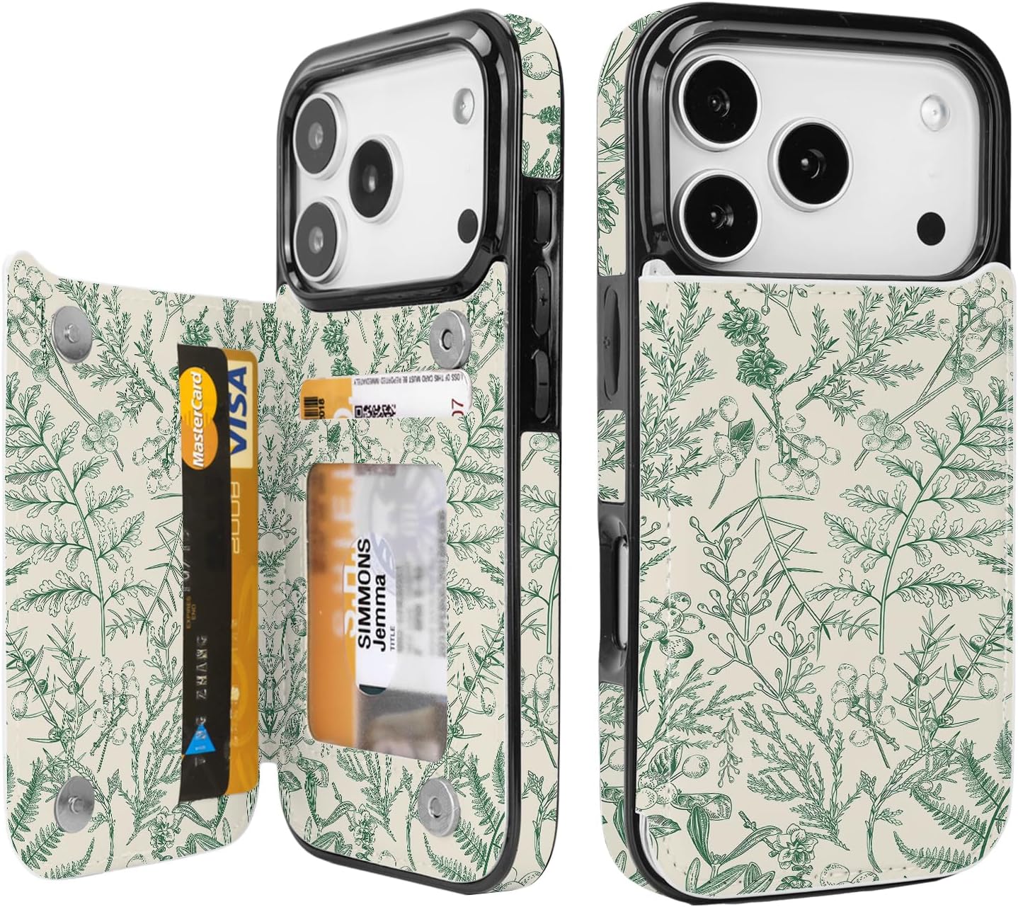 Floral Flip Wallet Case for iPhone 17–14 with Card Holder – Kickstand – product image 7