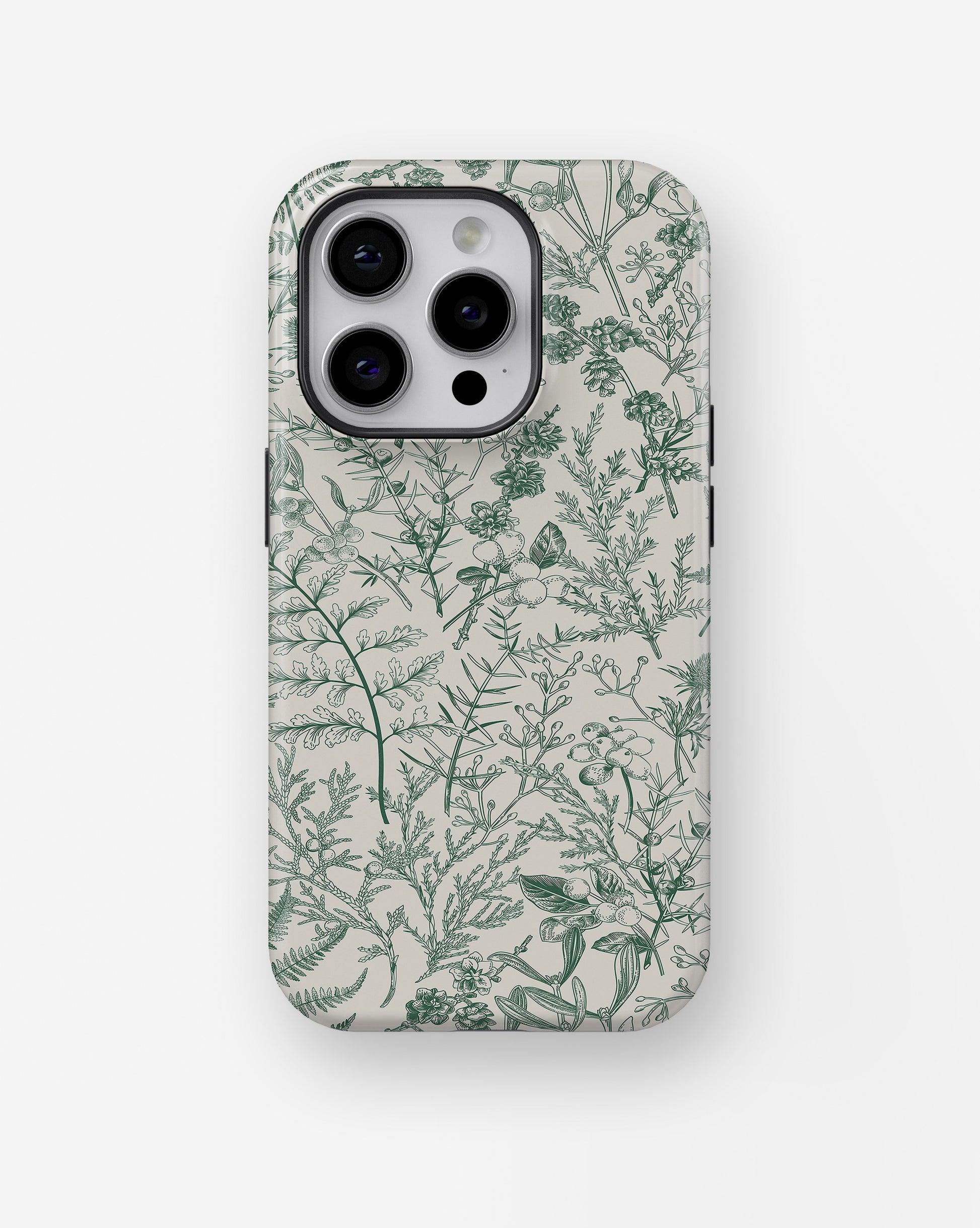 Green Botanical Sketch MagSafe iPhone Tough Case - i15 pro tough p1