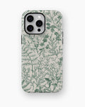 Green Botanical Sketch MagSafe iPhone Tough Case - i15 pro max tough p1