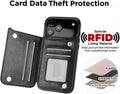 Classic Black RFID Double-Buckle Flip Wallet Case for iPhone 17–12 – 3–4 Card Holder & Kickstand – product image 2