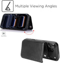 Classic Black RFID Double-Buckle Flip Wallet Case for iPhone 17–12 – 3–4 Card Holder & Kickstand – product image 3