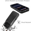 Classic Black RFID Double-Buckle Flip Wallet Case for iPhone 17–12 – 3–4 Card Holder & Kickstand – product image 4
