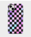 Neon Mirage Checkerboard MagSafe iPhone Tough Case – Custom Name Option – product image 7