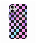 Neon Mirage Checkerboard MagSafe iPhone Tough Case – Custom Name Option – product image 6
