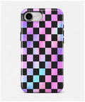 Neon Mirage Checkerboard MagSafe iPhone Tough Case – Custom Name Option – product image 9